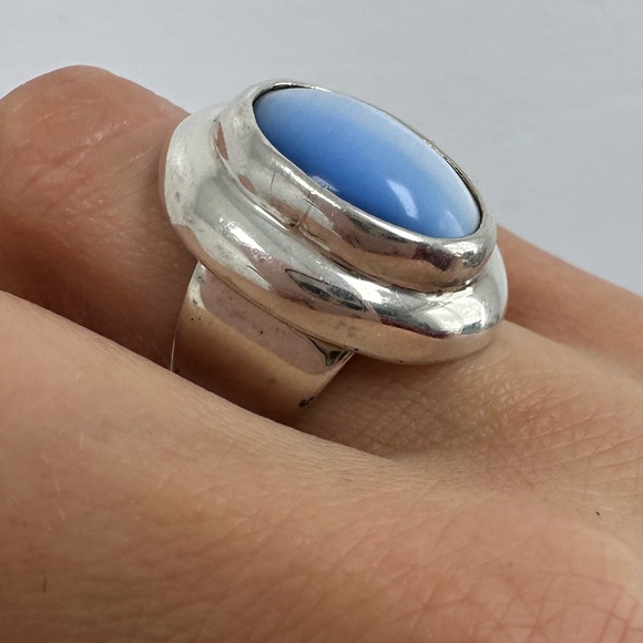 Vintage Mexico 925 Sterling Silver Large Statement Cocktail Ring Size 6.25 - Picture 6 of 16